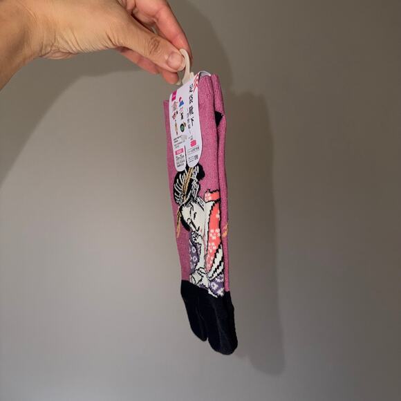 Tabi Pink Black Socks Genmai Matcha Vintage Kimono Japan Baddie Maison Margiela - Picture 9 of 9